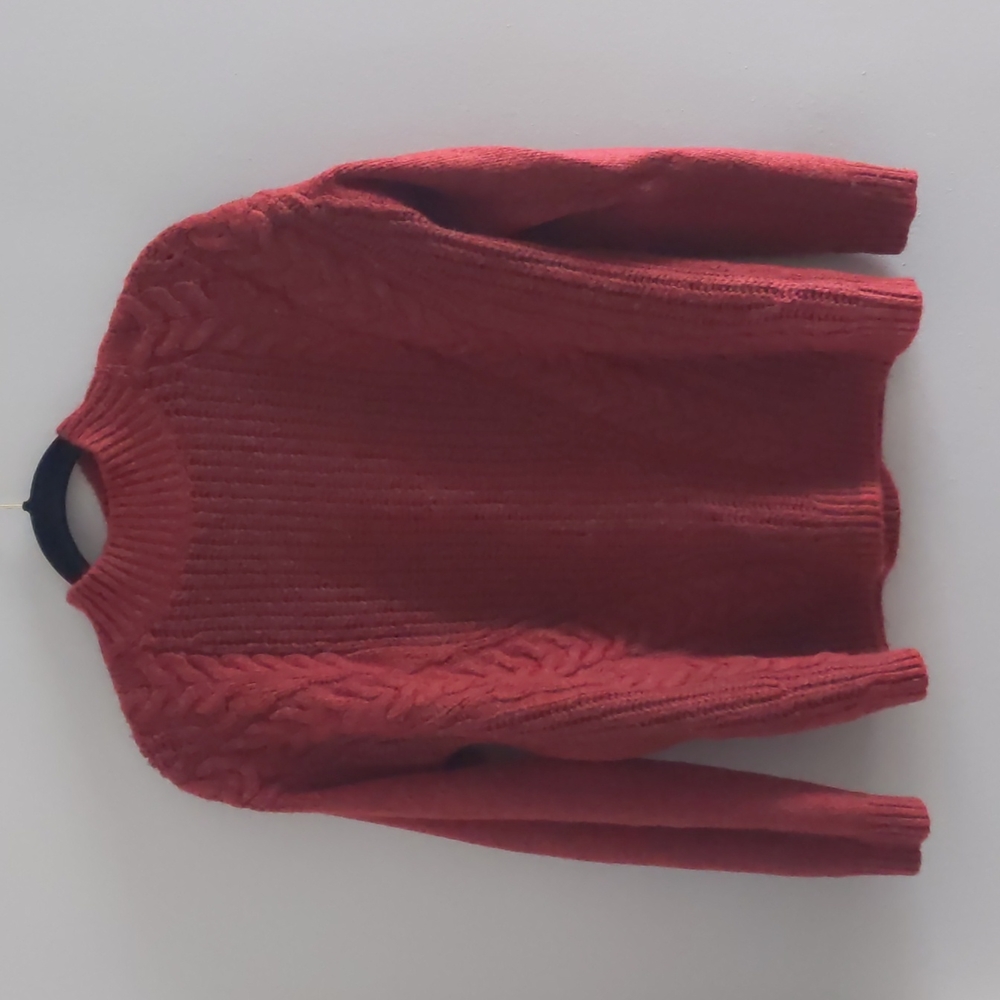 Mock Neck Red Knit Sweater